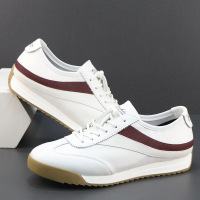 新款夏季薄款透气真皮男鞋潮流小白鞋软底防滑德训鞋休闲板鞋