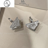 JiMi茶艺~轻奢满钻m字母法式倒三角耳环高级感个性独特气质耳钉耳坠