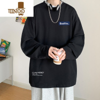 YANXU少年感长袖T恤男盐系ulzzang潮牌体恤衫中学生大码宽松上衣