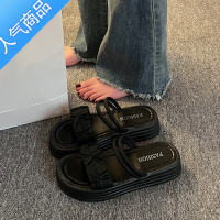 SUNTEK仙女风两穿凉鞋女2023夏季新款厚底法式晚风外穿凉拖罗马一字拖鞋