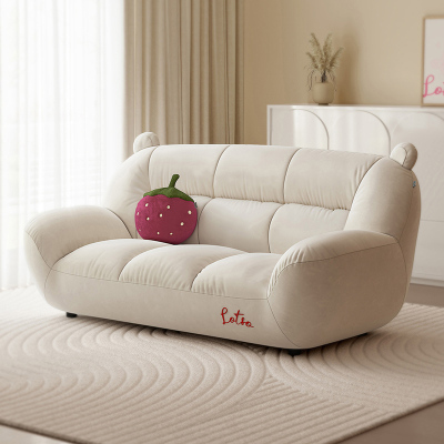 全友家私家居奶油风布艺沙发家用客厅小户型直排沙发家具