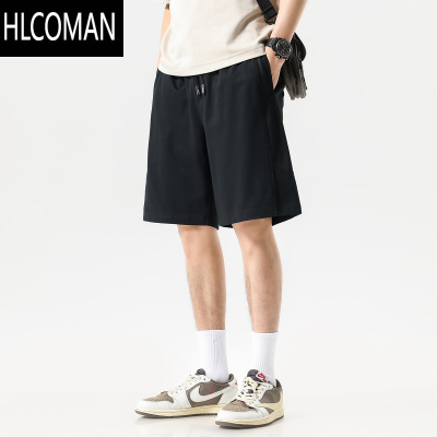 HLCOMAN夏季薄款休闲短裤男2025运动中裤速干卫裤潮卡其色五分裤子