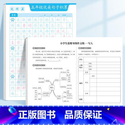 ❤️[五年级]优美句子字帖+思维导图作文 [正版]优美句子积累字帖大全小学生练字帖每日一练好词好句好段正楷三四年级上册6