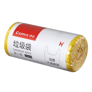 齐心 L107Y 加厚背心型垃圾袋 30个/包 45*60cm 黄 黄色
