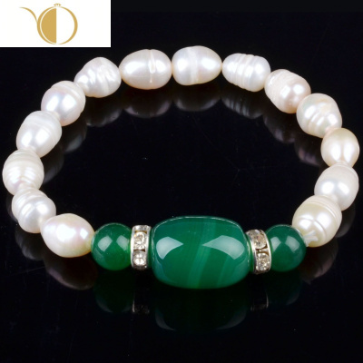 Chunmi正品天然淡水珍珠手链韩版手串送闺蜜送妈妈女银彩色玛瑙饰品