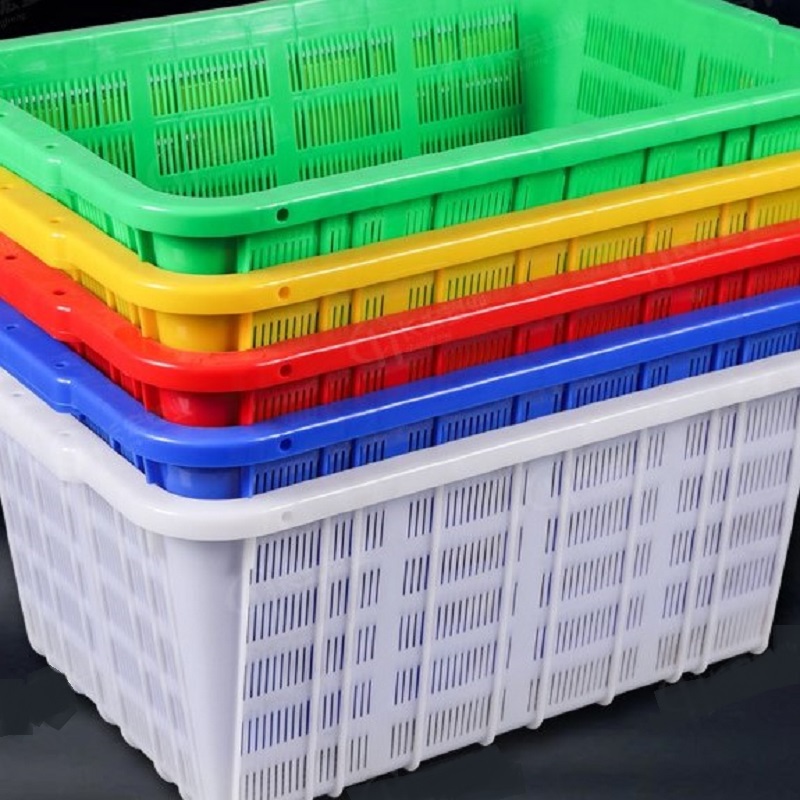 加厚 新塑料箩筐食品蔬菜生鲜水果服装专用长方形周转筐 650*455*300