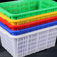 加厚 新塑料箩筐食品蔬菜生鲜水果服装专用长方形周转筐 650*455*300