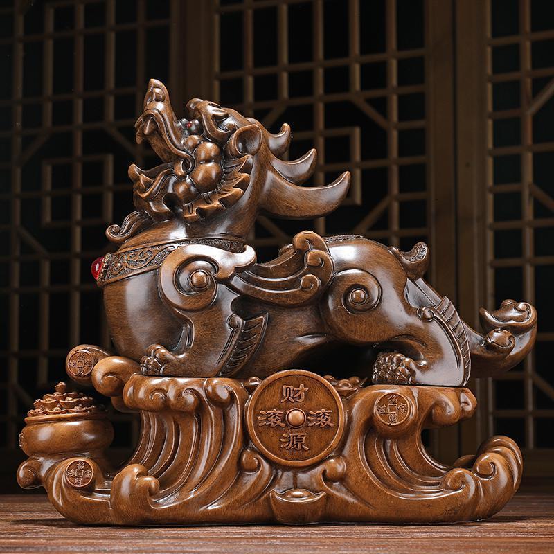 美帮汇大号貔貅摆件玉石皮丘财源滚滚貔恘客厅电视柜装饰摆设