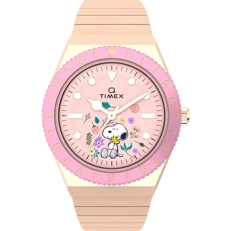 Timex/天美时Pink海洋回收塑料潮流石英表中性款环保防水米浪花纹