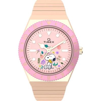 Timex/天美时Pink海洋回收塑料潮流石英表中性款环保防水米浪花纹