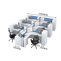 臻远 GWA-005 职员办公桌屏风工作台隔断卡座可定制 干字型6人位