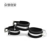 众慧创安 不锈钢连胶条喉箍 R型管夹电缆夹 直径40mm 个