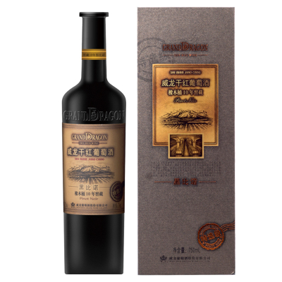 威龙干红黑比诺葡萄酒橡木桶10年窖藏单支红酒礼盒750ml单支