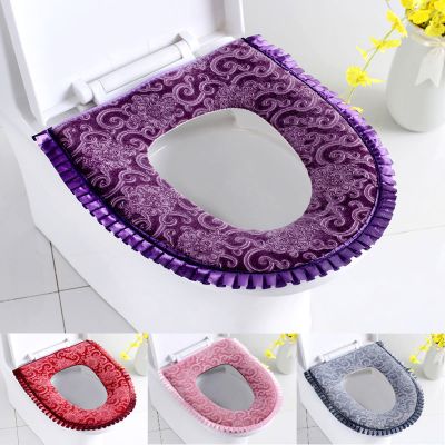 1-3个防水马桶坐垫拉链款冬季加厚钻石绒马桶垫子粘扣马桶套