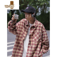 YANXU秋季痞帅长袖格子衬衫男生款潮流少年感文艺学生宽松衬衣外套