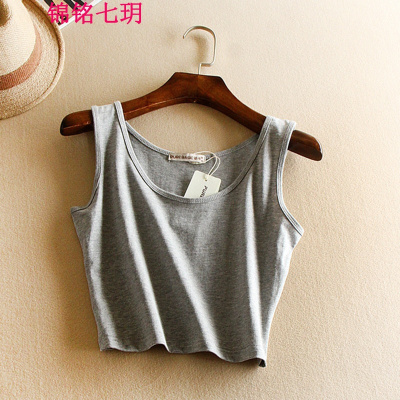 锦铭七玥短款露脐背心女 夏季内搭吊带背心 精梳棉性感吊带抹胸
