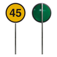 盾铁侠减速信号标识标牌含钢管400*400mm/块