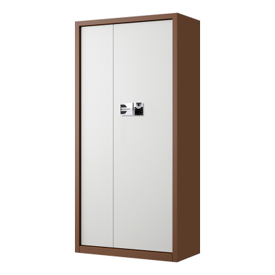 利特莱依指纹电子保密柜钢制密码文件柜档案柜矮柜保密资料柜办公柜通门咖白色:国保指纹锁