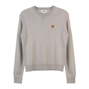 高田贤三(Kenzo)女款羊毛长袖针织衫圆领罗纹边饰运动卫衣外套