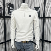 半高领打底衫男士卫衣半拉链时尚简约秋冬新款打底衫上衣休闲潮流_2