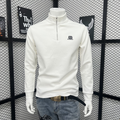 半高领打底衫男士卫衣半拉链时尚简约秋冬新款打底衫上衣休闲潮流_2