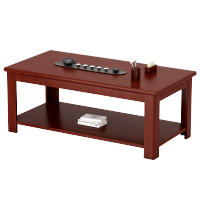 臻远办公长茶几 红胡桃色