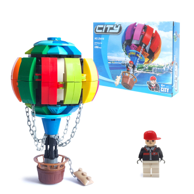 小鹰奥利兼容乐高积木乐园系列城市建筑小颗粒塑料模型拼插积木男女孩儿童益智启蒙拼装玩具礼物城市热气球195颗粒-