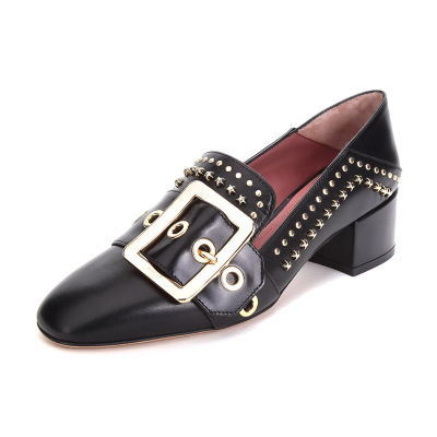 Bally巴利女士皮质可踩脚粗跟单鞋JANELLE40SUZY