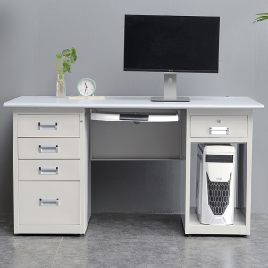 振奥 电脑桌钢制办公桌铁皮电脑桌财务桌子职工员工桌工位桌学生课桌工作桌(1200x600x750mm电脑桌) 灰色