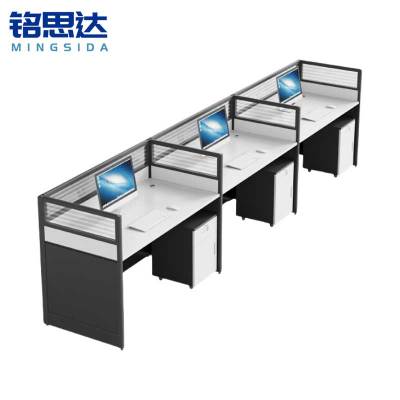 铭思达职员办公桌并排三人位含柜套