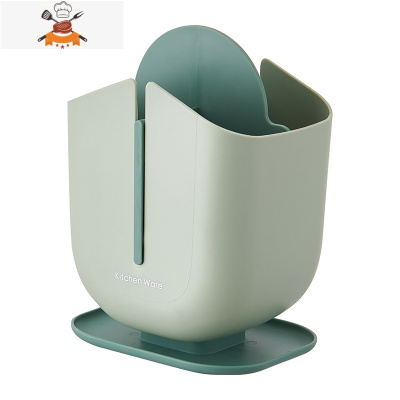 壁挂式筷子篓置物架托沥水筷子笼家用筷笼筷筒厨房餐具勺子收纳盒 敬平 绿色/沥水款4分格餐具架