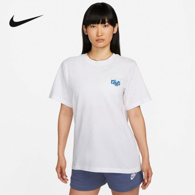 Nike/耐克短袖T恤运动休闲舒适透气针织圆领女装FD2550-100 D