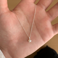 纯银花朵珍珠精致小项链女款2025新款学生党高颜值锁骨链颈链送女朋友老婆情人节七夕生日礼物