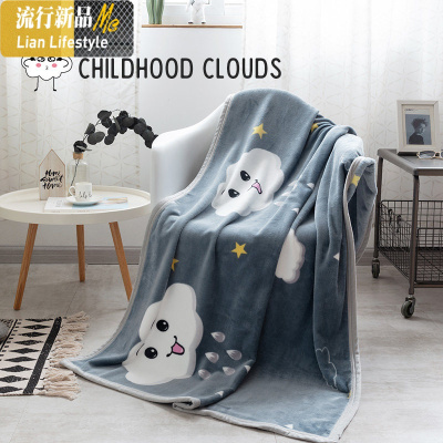 办公室午睡小毛毯学生可爱卡通单人便携盖腿午休小毯子被子 三维工匠