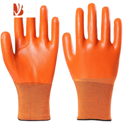 三维工匠劳保手套耐磨防水耐油防滑浸胶工作工地干活pvc橡胶皮全胶手套