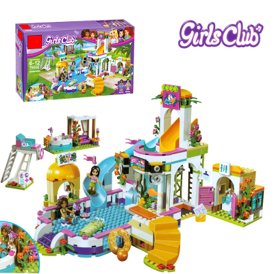 小鹰奥利兼容乐高积木儿童益智拼装玩具女孩礼物公主城堡拼插房子别墅街景建筑小颗粒塑料模型梦幻城堡泳池696颗粒-