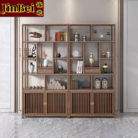 锦北博古架多宝阁茶叶架子新中式客厅办公室隔断置物架在水一方博古架