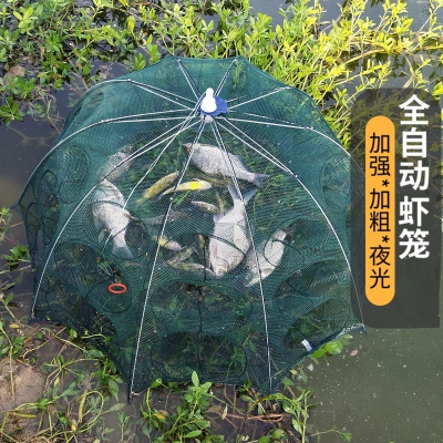螃蟹虾笼捕虾网魅扣加厚鱼网河虾网笼渔具鱼笼诱饵泥鳅鳝鱼专用捞鱼