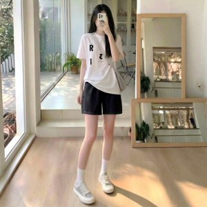 天丝牛仔短裤女夏季薄款2026新款高腰阔腿宽松小个子冰丝五分裤