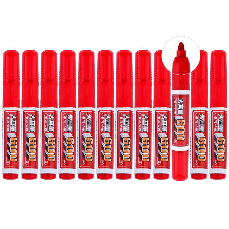 宝克(BAOKE)MP270 记号笔 可加墨记号笔 红色 12支/盒 1盒