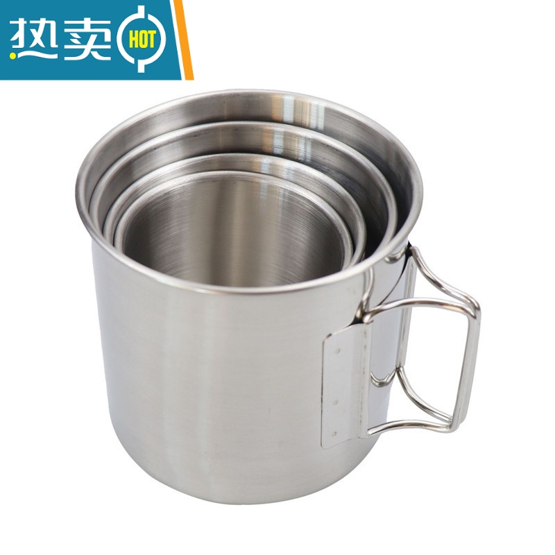 敬平户外餐具不锈钢碗野餐碗可折叠水杯便携式套装漱口杯子旅行洗漱杯