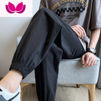 七斓裤子男士夏季薄款宽松潮流休闲裤运动裤潮牌九分裤束脚裤