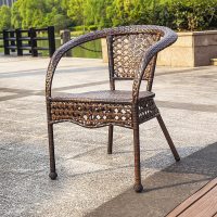 迅众 藤椅600*600*750mm 庭院露天阳台户外桌椅 小茶几室外藤编椅 露台花园藤椅