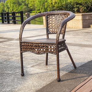 迅众 藤椅600*600*750mm 庭院露天阳台户外桌椅 小茶几室外藤编椅 露台花园藤椅