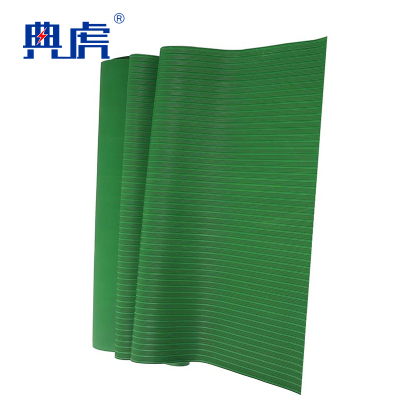 典虎 高压绝缘垫 绿色条纹3mm*1m*5m 卷