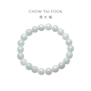 周大福 温润典雅 翡翠玉弹力绳手链 K63884 K63884