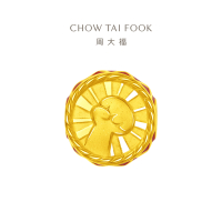 周大福 鼓励鼓力加油奋斗 定价足金黄金转运珠配绳 EOR441