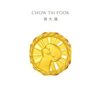 周大福 鼓励鼓力加油奋斗 定价足金黄金转运珠配绳 EOR441七夕礼物
