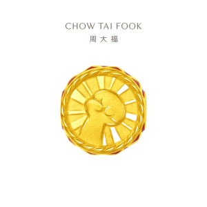 周大福 鼓励鼓力加油奋斗 定价足金黄金转运珠配绳 EOR441 EOR441