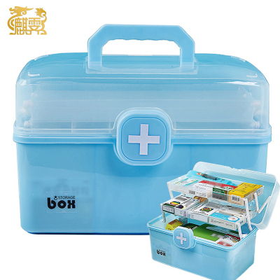 麒霁 收纳医药箱 特大号 天蓝色 XY002